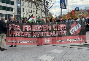 В Вене проходит митинг против милитаризации ЕС и вражды с Россией