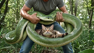 Сингапурец вырвал кошку из мёртвой хватки голодного питона и извинился перед ним