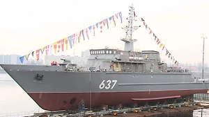 В Петербурге спустили на воду морской тральщик «Дмитрий Лысов» для Северного флота