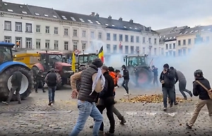 Фермеры закидали Европарламент картошкой и перекрыли дороги в Брюсселе