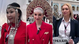 Вобла, кокошник и косоплётка: Life.ru заметил журналисток с национальным колоритом на прямой линии с Путиным