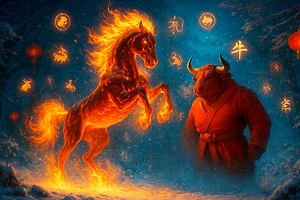 Китайский гороскоп на 2026: Что Красная Огненная Лошадь принесёт Быку и смогут ли они подружиться