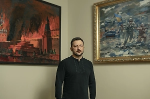Картину с полыхающим Кремлём заметили в офисе Зеленского
