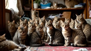 Психбольная москвичка заперла десятки кошек в захламлённой квартире без еды