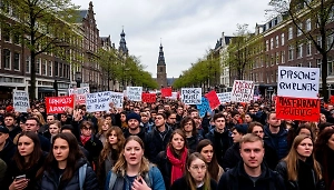 «Остановите Зеленского!»: В Амстердаме демонстранты выступили против поставок оружия Киеву