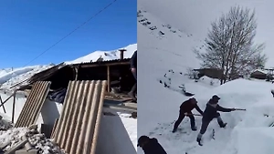 Крыши вместо дверей и заваленные улицы: На Дагестан вслед за дождями обрушились снегопады