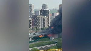 Пожар на стройплощадке на северо-востоке Москвы потушили