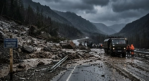 Вода снесла мост и асфальт: Сотни километров самой аномальной трассы России превратились в реку
