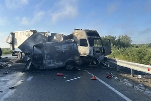 Массовая авария с возгоранием автомобилей произошла на трассе Тюмень — Омск