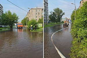 В Красноярске из-за выхода Качи из берегов подтопило несколько улиц
