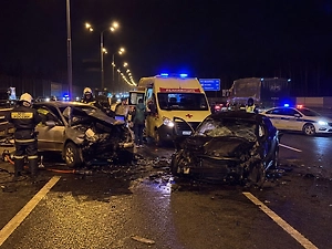 Двое погибли и пятеро пострадали в аварии на трассе М-1 «Беларусь» в Одинцове