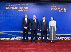 Лукашенко с сыном прибыл на открытие Игр кочевников в Киргизии