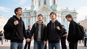 В Петербурге четверо подростков со снаряжением пытались покорить Смольный собор