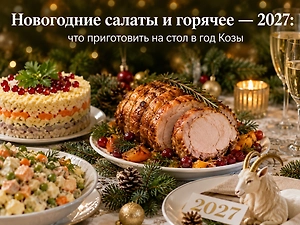Новогодние салаты и горячее — 2027: что приготовить на стол в год Козы