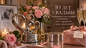 10 лет свадьбы: оловянная или розовая годовщина — что подарить и как отметить
