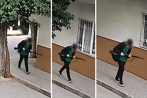 Убийца с ружьём попал на камеры перед кровавой бойней в школе в Турции