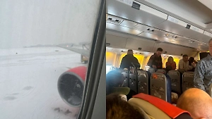 Около 300 россиян застряли в самолёте из-за снежного циклона в Москве