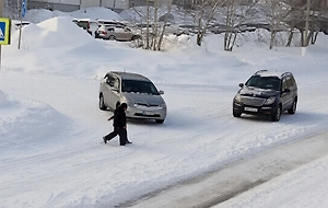 Под Красноярском автоледи влетела в двоих детей на «зебре» — момент попал на видео