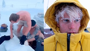 Известный нидерландский блогер окунулся в прорубь в Якутии в 53-градусный мороз