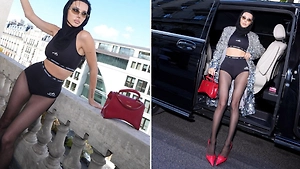 Самойлова пришла на показ Balenciaga в Париже в микрошортах и топе