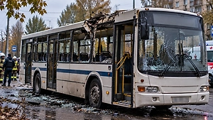 Семеро ранены при ударе дрона по автобусу молокозавода в Горловке
