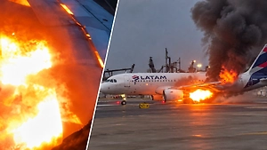 Двигатель самолёта загорелся перед взлётом в аэропорту Перу