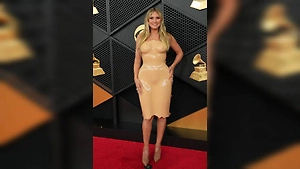 Хайди Клум заявилась на «Грэмми» в новой интерпретации «голого платья» Бьянки Цензори