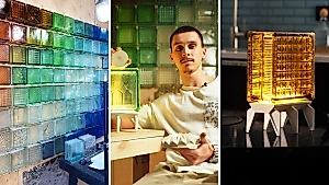 Life.ru показывает, как из старых стеклоблоков СССР талантливый парень создаёт безумно модные светильники 
