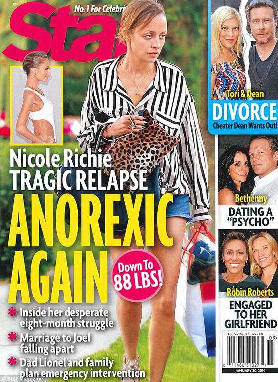 В последние дни Николь Ричи попала на обложки таблоидов в связи с резким похудением