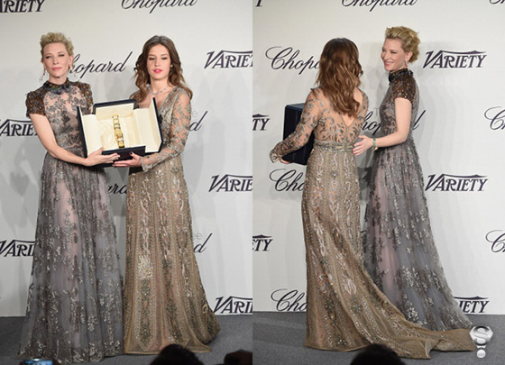 Кейт Бланшетт и Адель Экзаркопулос появились в похожих платьях Valentino