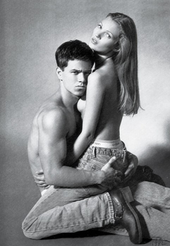 Юные Кейт Мосс и Марк Уолберг в рекламе джинсов Calvin Klein