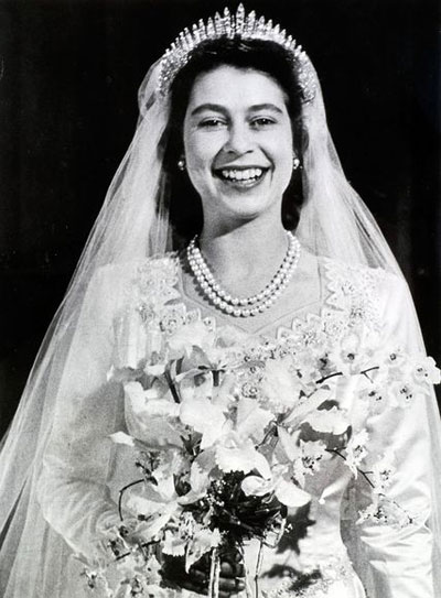 Королева Елизавета на свадьбе (1947 год)