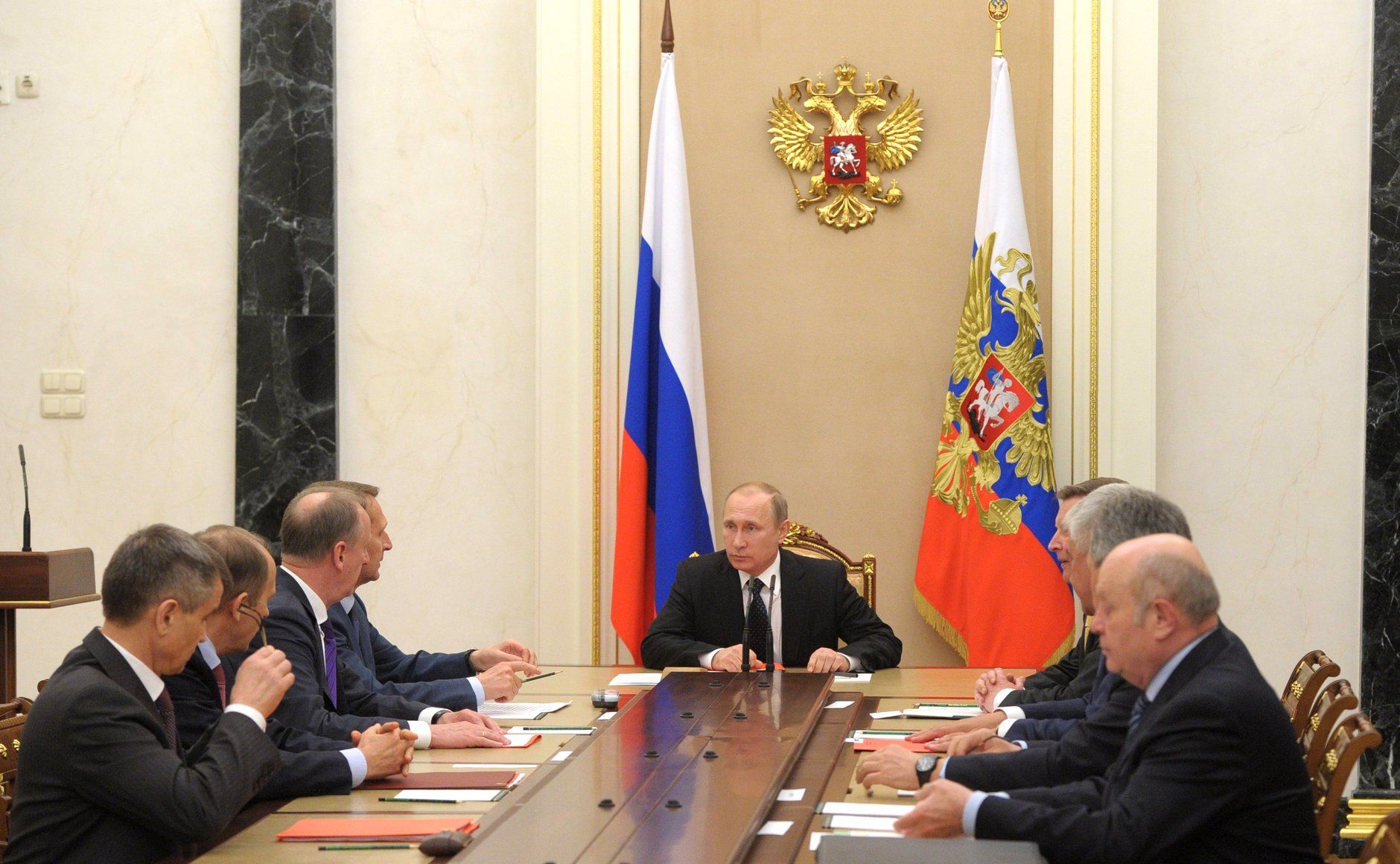 

Совещание с&nbsp;постоянными членами Совета Безопасности. Фото:&nbsp;kremlin.ru

