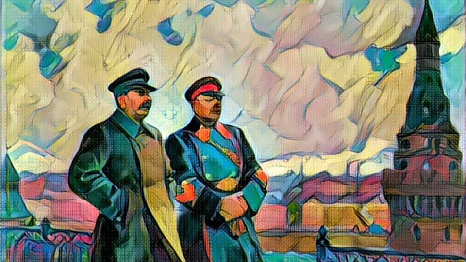 И.В. Сталин и К.Е. Ворошилов в Кремле. Александр Герасимов