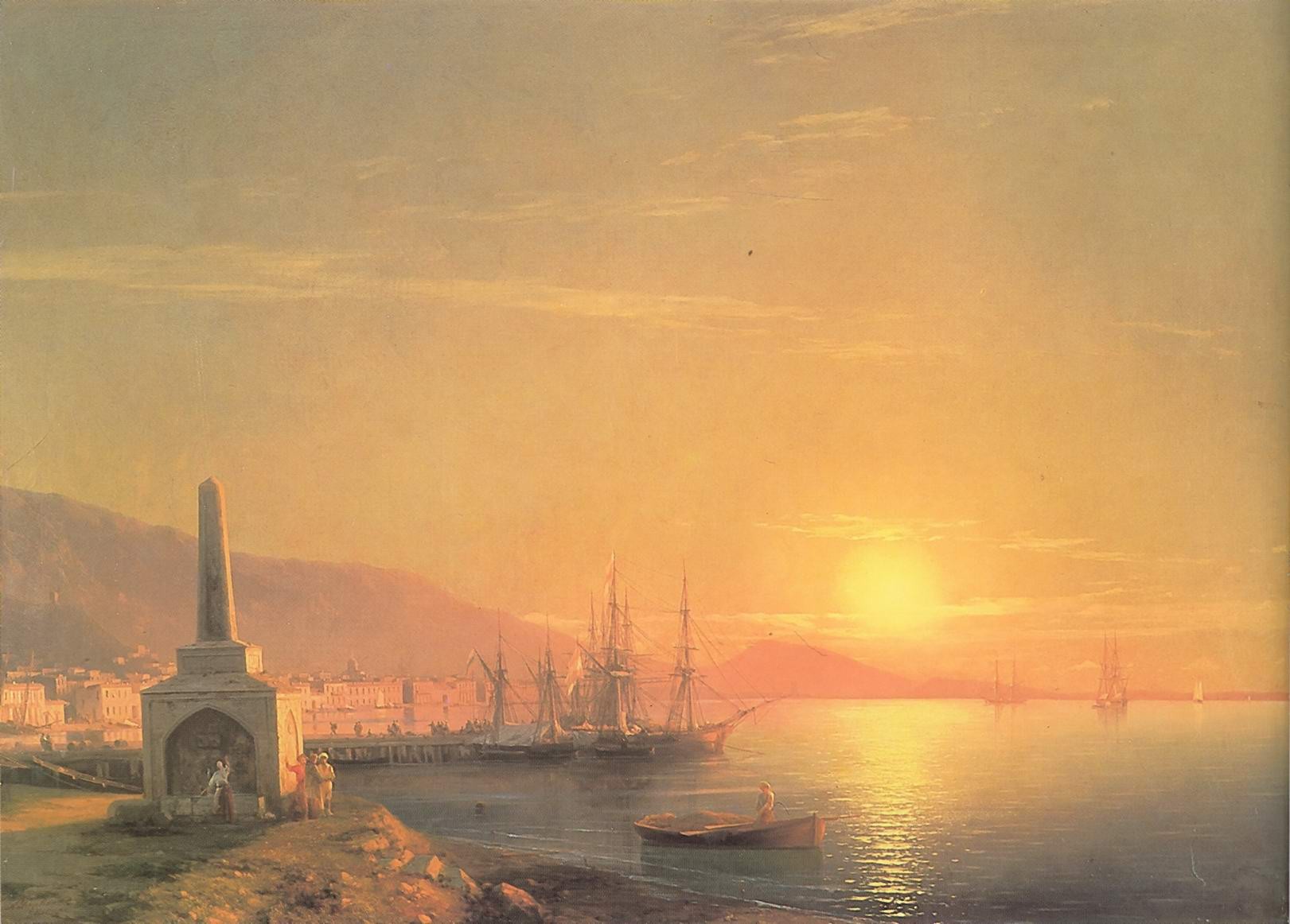 "Восход солнца в Феодосии". Иван Айвазовский. 1855 год