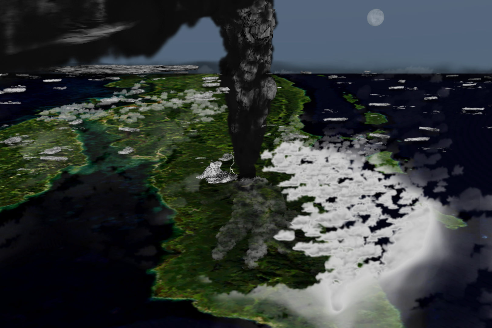 Модель извержения Тобы. Фото: &copy;&nbsp;wikipedia.org