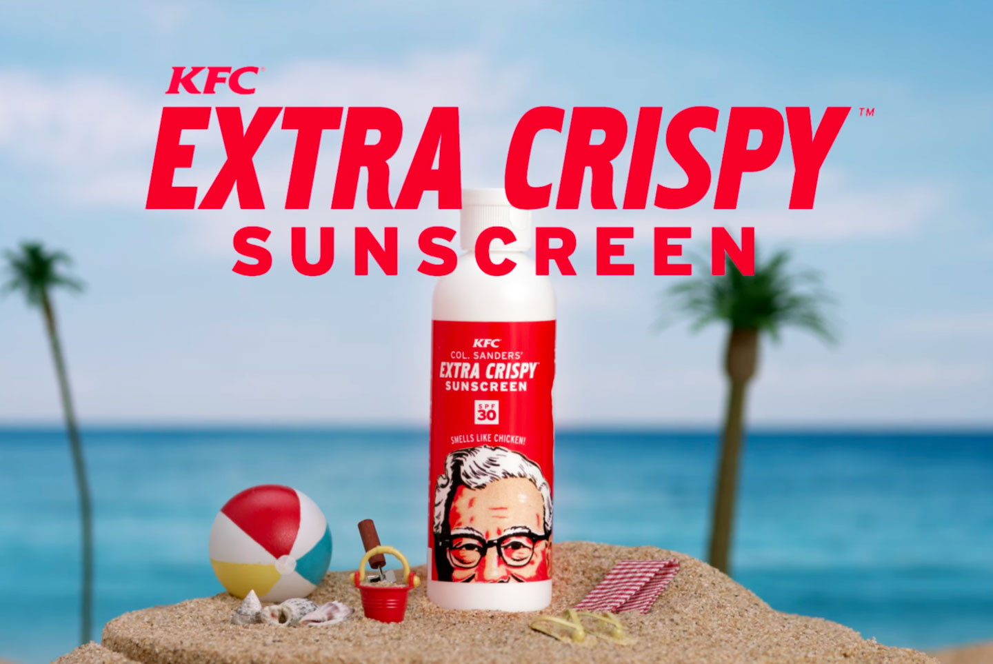 Кадр видео &ldquo;KFC Extra Crispy Sunscreen&rdquo;. Скриншот &copy; L!FE