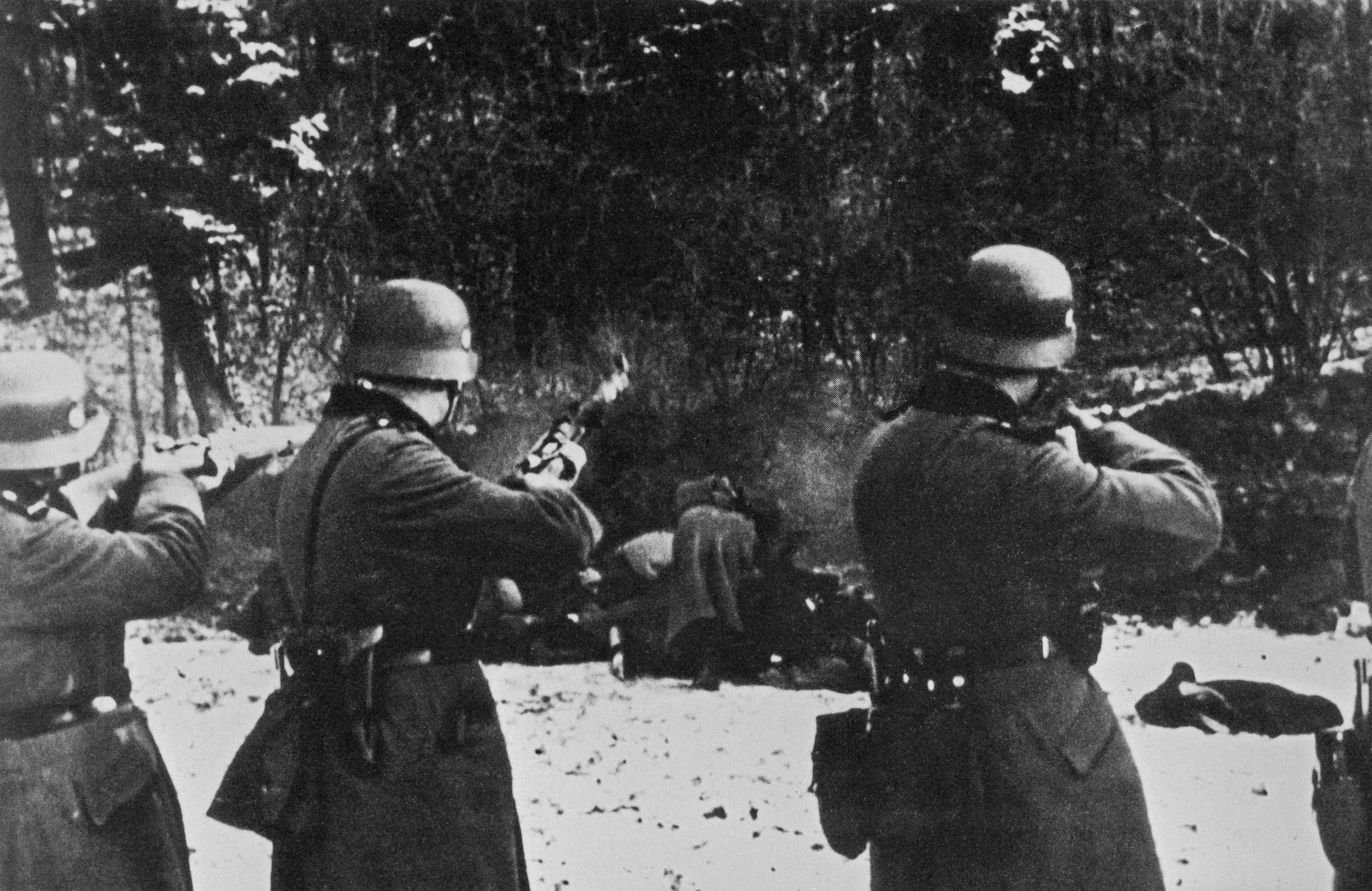 Злодеяния немецко фашистских захватчиков. Расстрел советских Партизан сентябрь 1941.