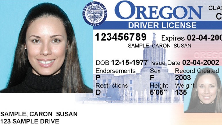 Образец водительского удостоверения штата Орегон. Фото: Oregon DMU
