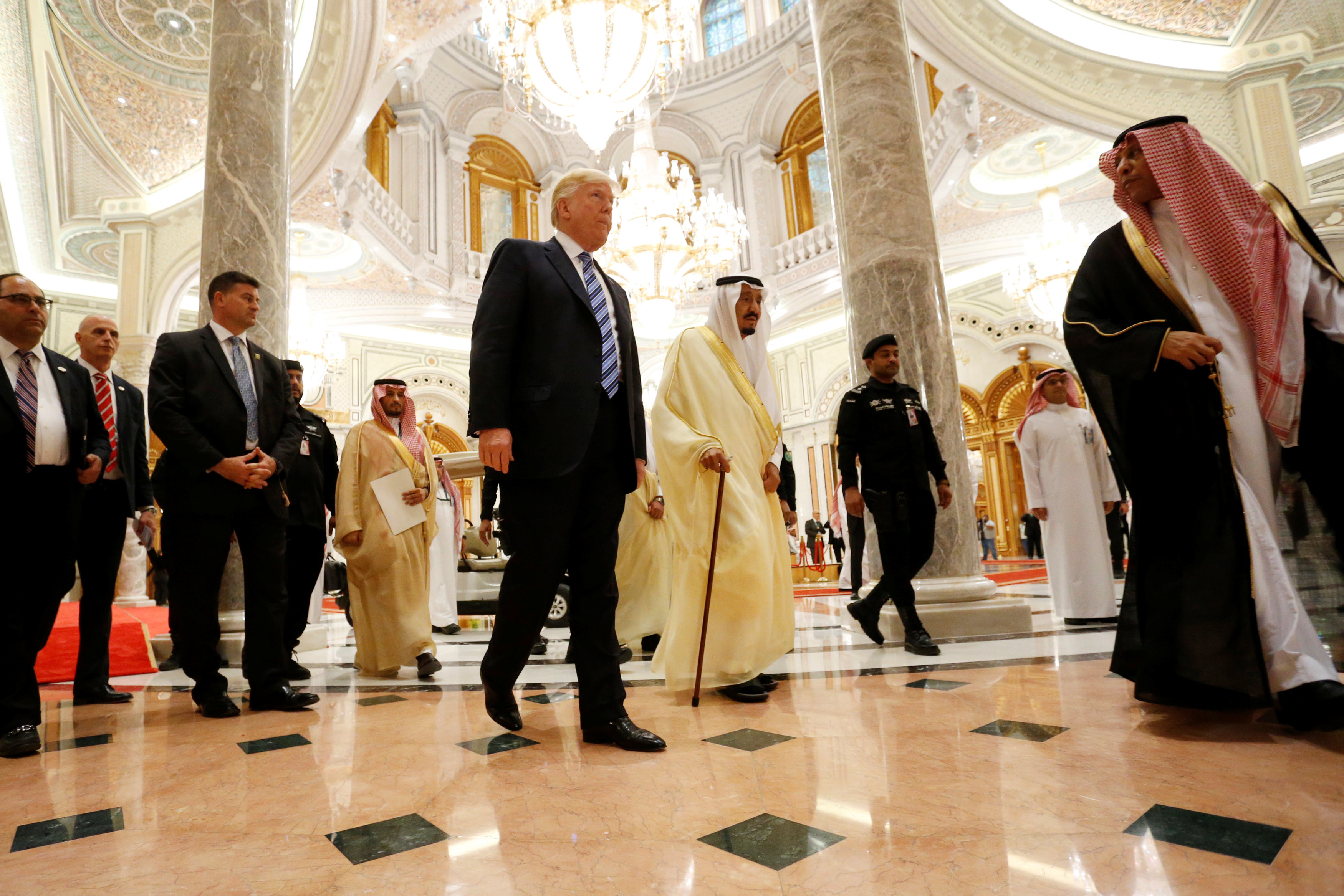 Президент США Дональд Трамп и король Саудовской Аравии Салман бен Абдель Азиз Аль Сауд. Фото:&nbsp;&copy;REUTERS/Jonathan Ernst