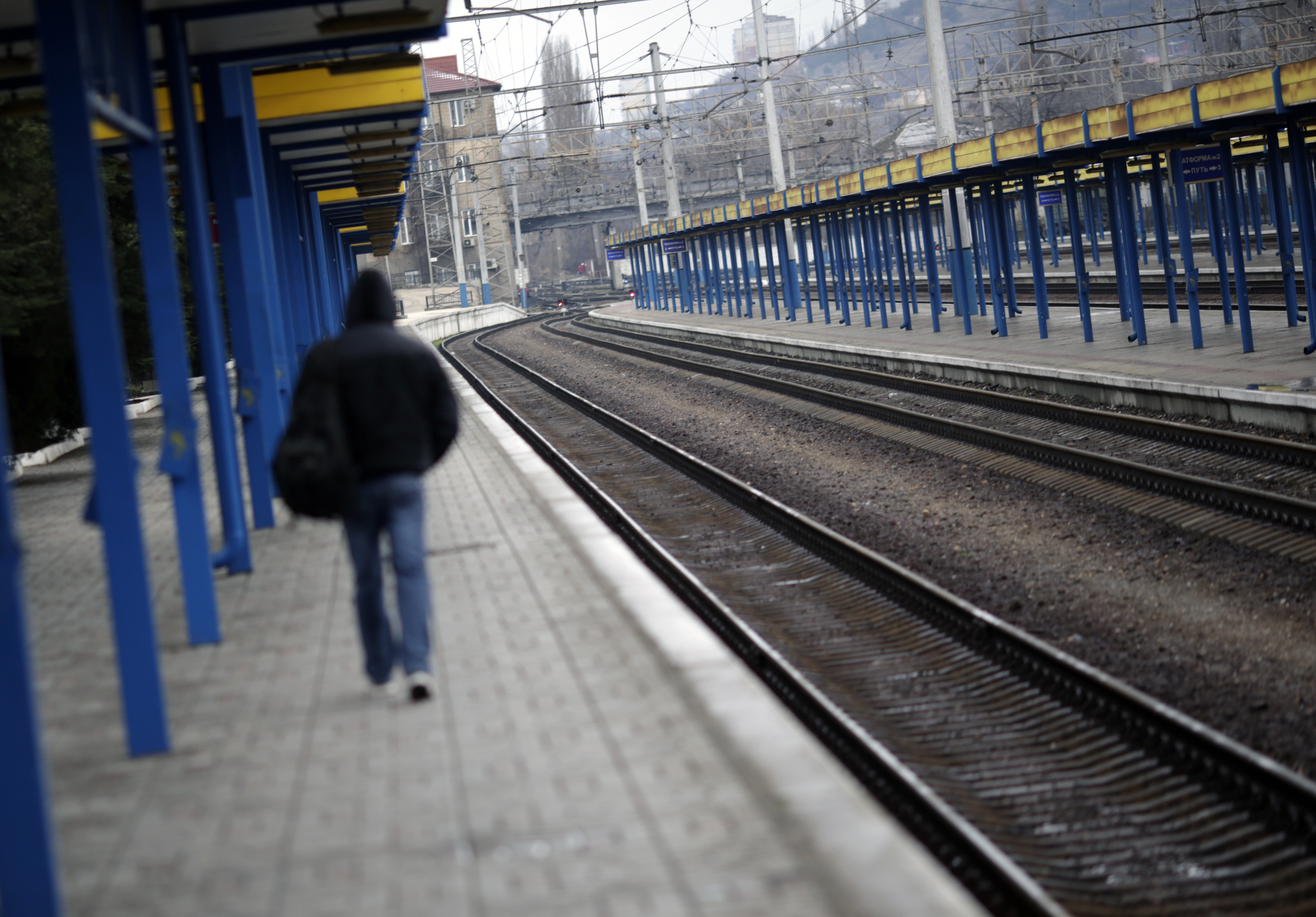 Пассажирские платформы железнодорожного вокзала на Украине. Фото: &copy; РИА Новости/Макс Ветров
