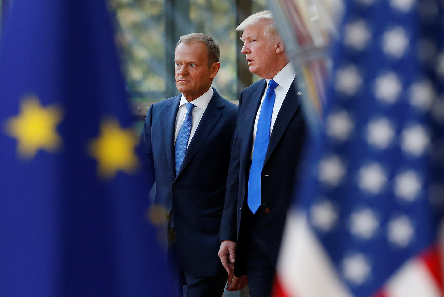 Председатель Евросовета Дональд Туск и президент США Дональд Трамп.&nbsp;Фото: &copy;REUTERS/FRANCOIS LENOIR


