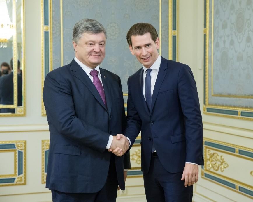 Пётр Порошенко и Себастьян Курц. Фото: president.gov.ua