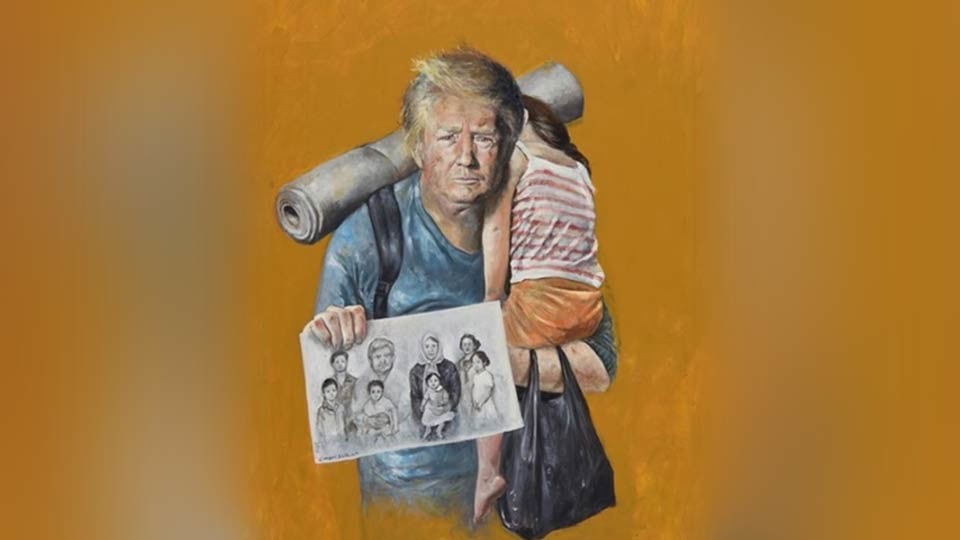 Дональд Трамп в образе сирийского беженца. Фото: Buzzfeed