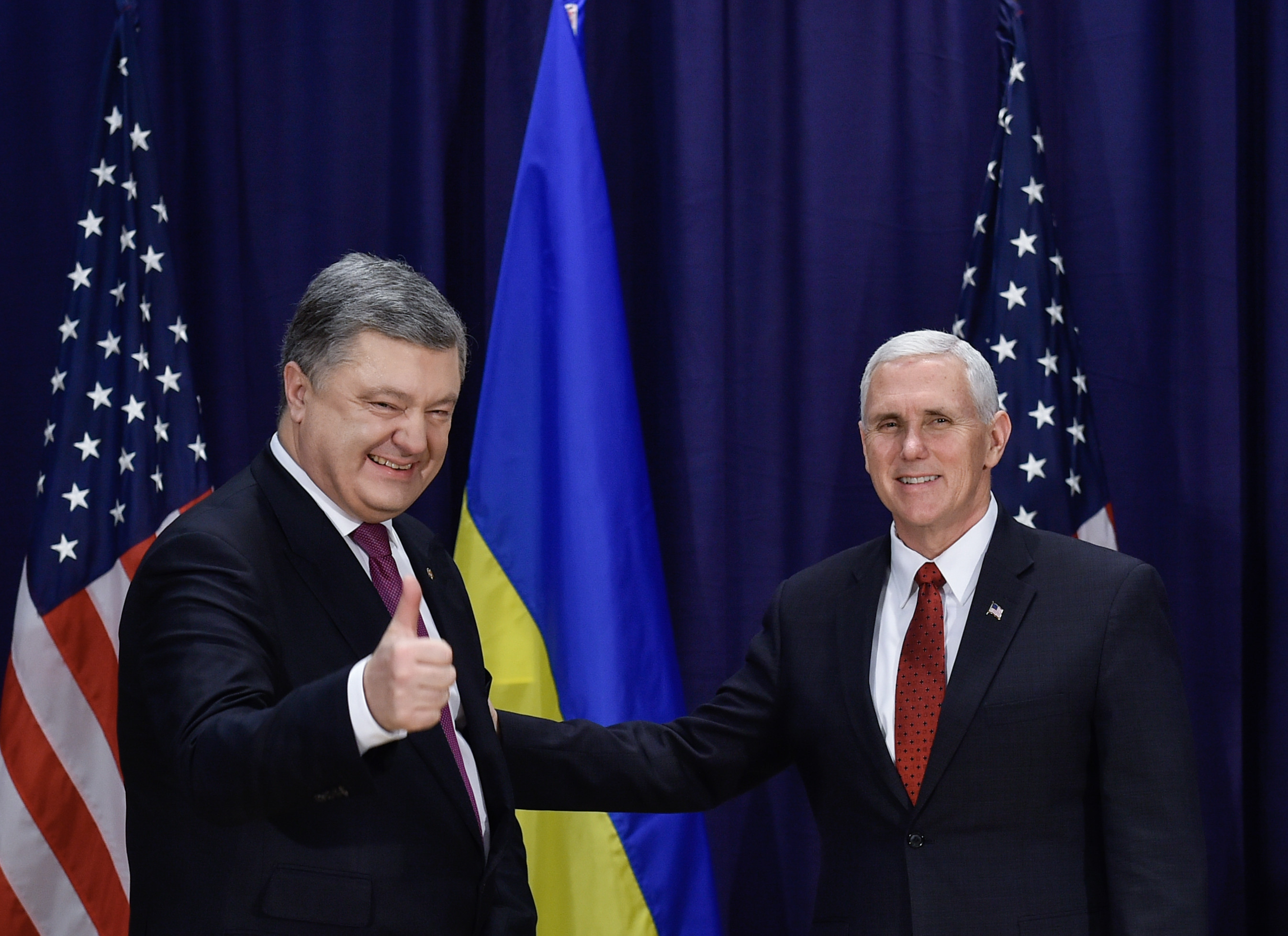 Президент Украины Петр Порошенко и вице-президент США Майк Пенс.&nbsp;Фото: &copy;РИА Новости/Николай Лазаренко