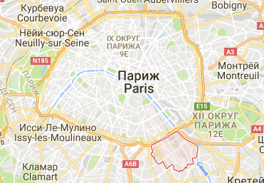 Красным обведён пригород Иври (он находится примерно в пяти километрах от центра Парижа). Фото: Google Maps