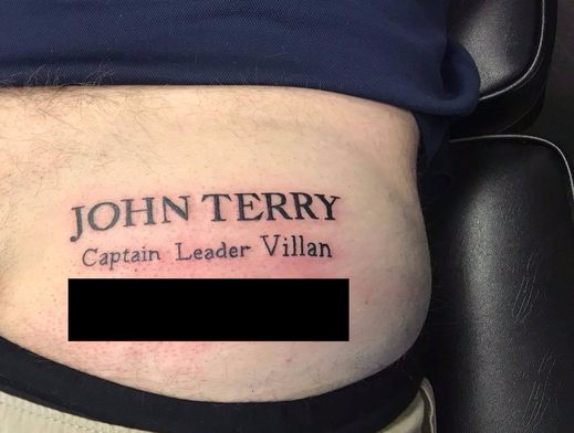 Татуировка с именем Джона Терри. Фото: twitter/@MrMrbear9