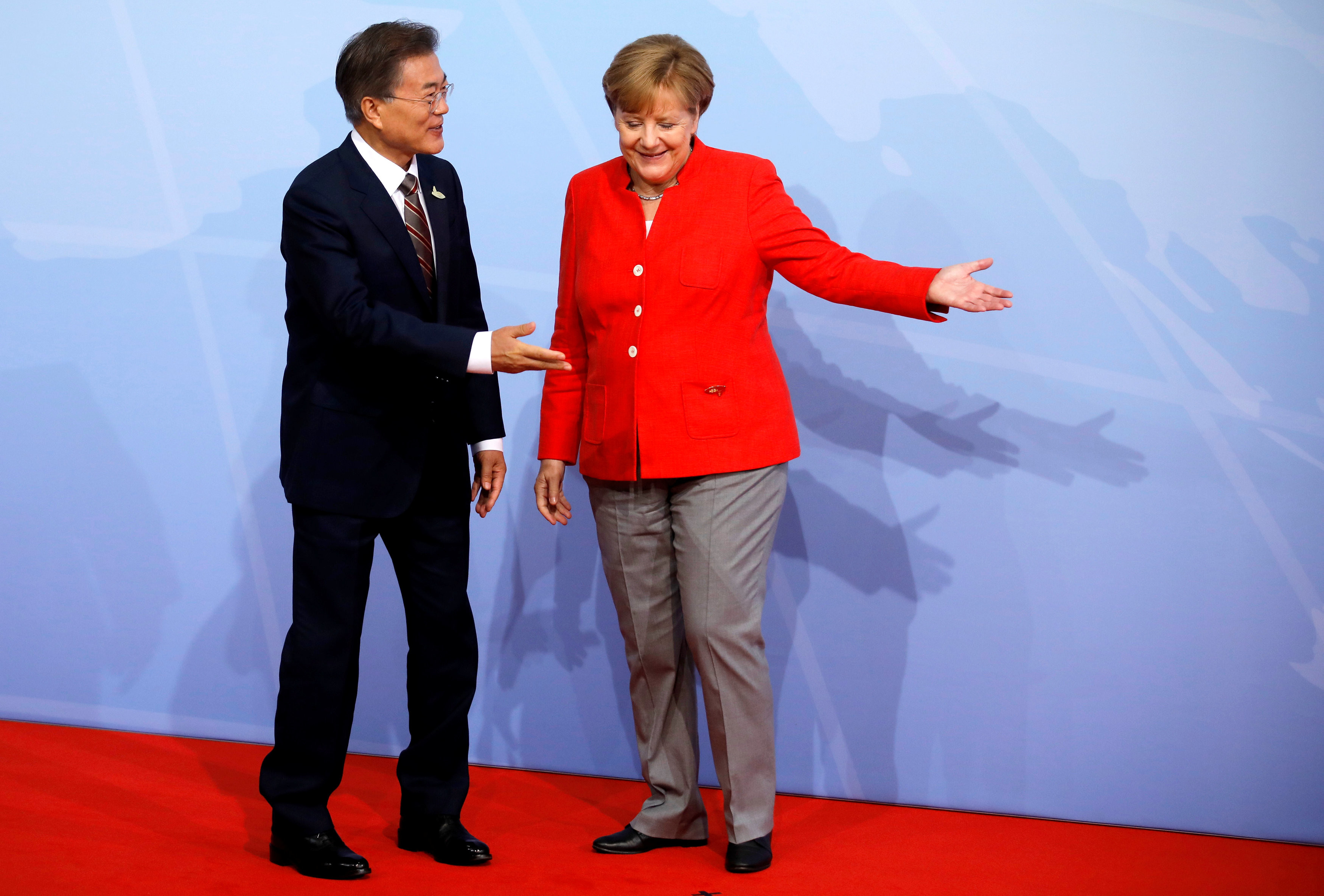 Мун Джэин и Ангела Меркель. Фото: © REUTERS/Carlos Barria