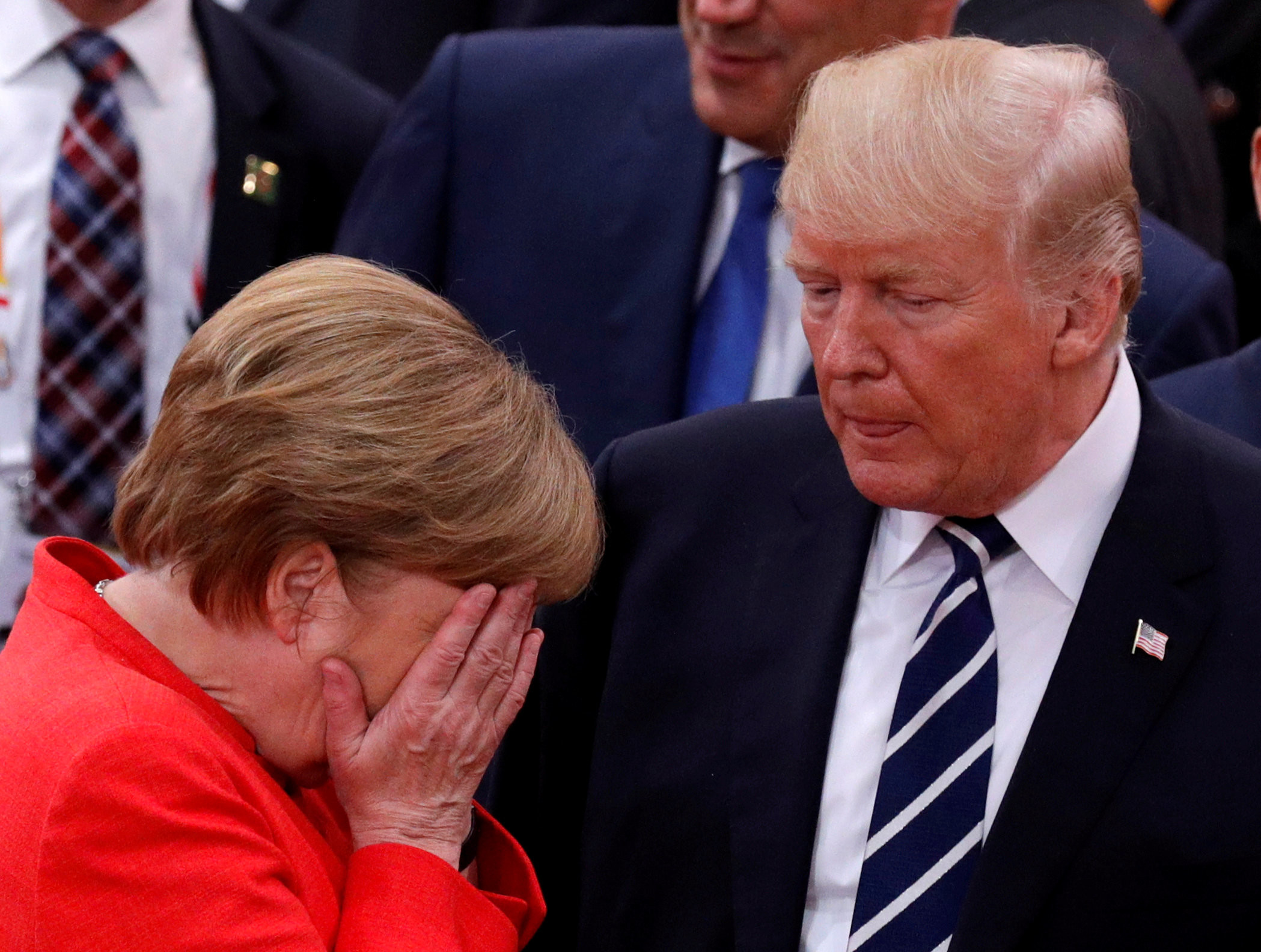 Дональд Трамп и Ангела Меркель. Фото: © REUTERS/Philippe Wojazer