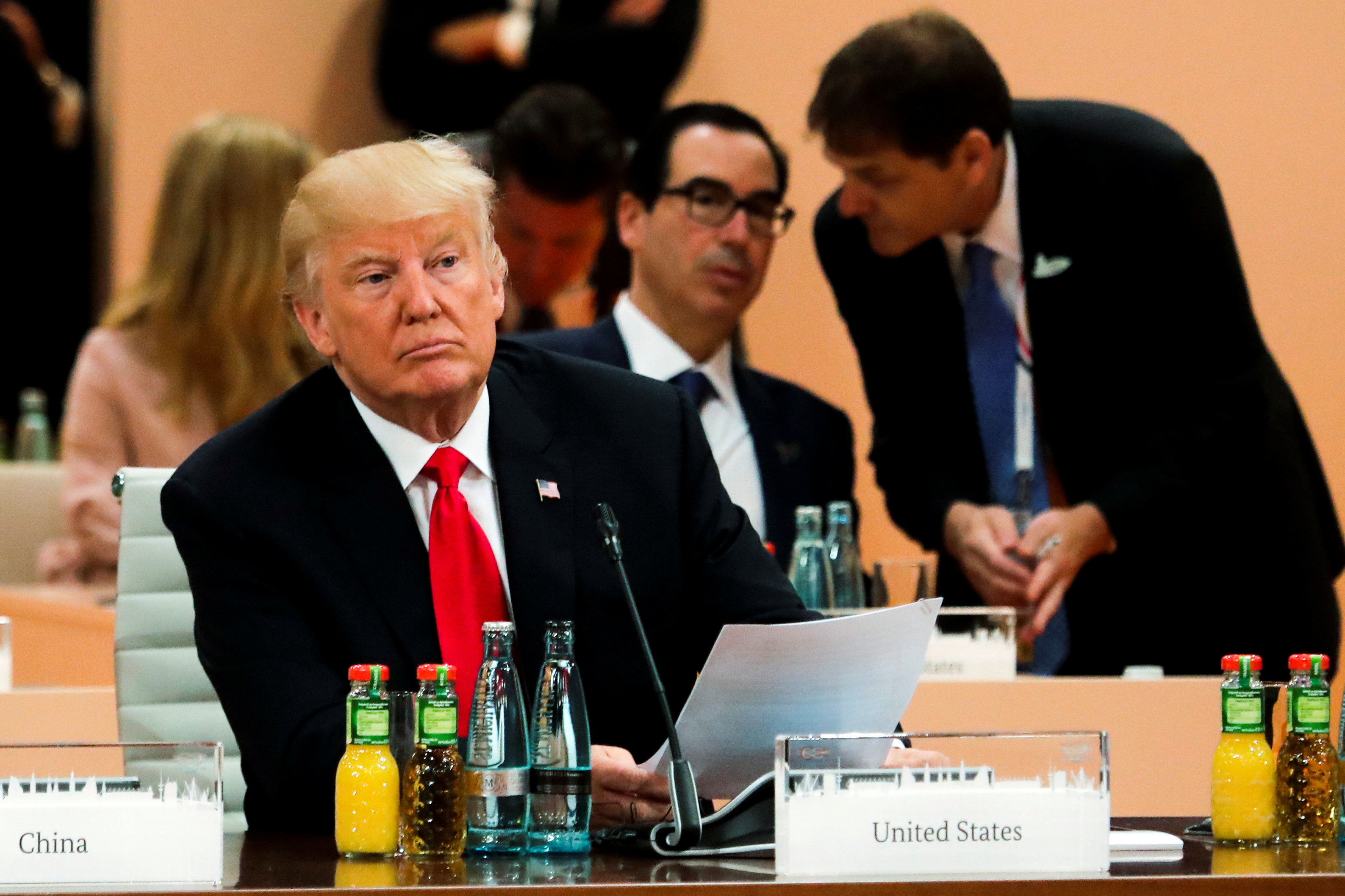 Президент США Дональд Трамп на саммите G20 в Гамбурге. Фото: &copy; REUTERS/Markus Schreiber